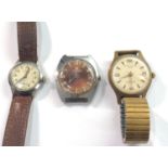 3 Vintage gents wristwatches all ticking but no warranty given please see images for details