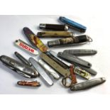 Collection of 19 vintage pocket pen knives please see images for details