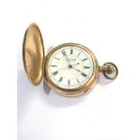 Large Antique N.Mayer Manchester centre second Chronograph rolled gold full hunter pocket watch it