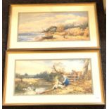 2 framed watercolours