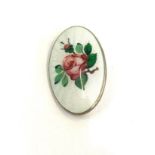 Norway opro silver and enamel brooch measures approx31mm by 20mm