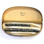 Boxed Burnham London 14ct gold nib pen set please see images for details