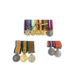 WW1 and WW2 miniature medals all mounted for wear