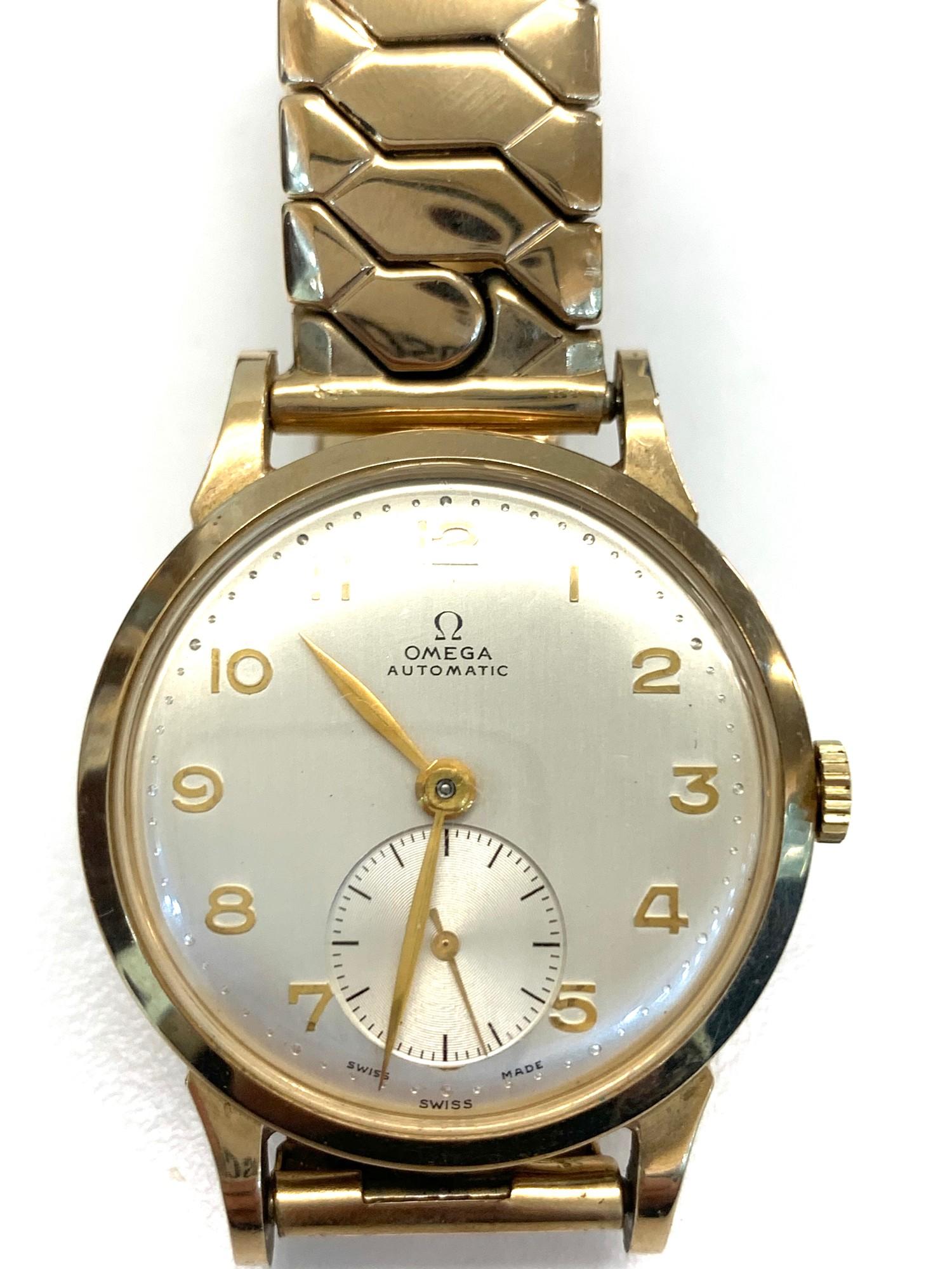 Vintage 9ct gold omega automatic gents wristwatch working order but no warranty given - Image 4 of 5