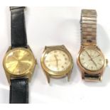 3 Vintage gents wristwatches all ticking but no warranty given please see images for details sold as