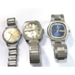 3 Vintage gents wristwatches all ticking but no warranty given please see images for details sold as