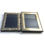 2 Vintage silver picture frames largest measures 20cm by 16cm please see images for details