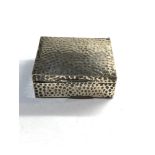 Small vintage silver cigarette box London silver hallmarks measures approx 8.5cm by 7.5cm height 3cm