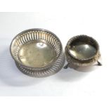 Selection of silver items includes sweet dish and victorian silver salt weight 80g