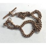 Antique 9ct rose gold double Albert pocket watch chain hallmarked on every link weight 47.5g