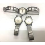 3 Vintage gents wristwatches all ticking but no warranty given please see images for details