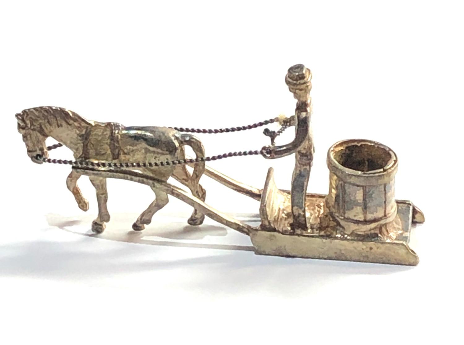 Dutch silver miniature horse drawn sledge dutch silver hallmarks please see images for details