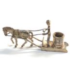 Dutch silver miniature horse drawn sledge dutch silver hallmarks please see images for details