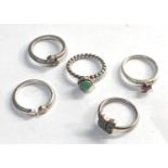 5 silver pandora rings please see images for details