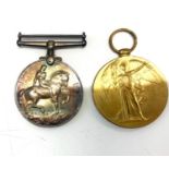 Pair of WW1 medals, named PTE. T.L. Brunton R Highrs