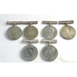 6 WW2 defence medals