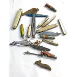 Collection of 18 vintage pocket pen knives please see images for details