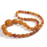 Vintage amber bead necklace weight 18.8g