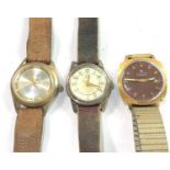 3 Vintage gents wristwatches all ticking but no warranty given please see images for details