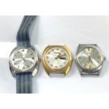 3 Vintage gents wristwatches all ticking but no warranty given please see images for details sold as