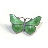 Small vintage silver and enamel butterfly brooch by JA & S