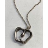 Tiffany & Co.silver Elsa Peretti apple pendant and chain necklace