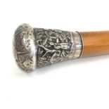 Chinese silver top walking stick