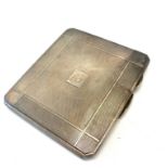 Engined turned silver cigarette case Birmingham silver hallmarks