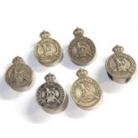 6 Hallmarked silver royal army reserve badges