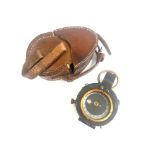 WW1 officers military compass in leather case marked 1917 compass marked 1918