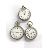 3 Antique silver fob watches all complete non working spares or repair please see images for details