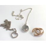 3 item of pandora silver jewellery includes 2 necklaces and earrings please see images for details