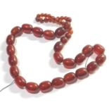 Amber / bakelite type bead necklace internal streaking weight 90g