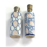 2 Antique dutch perfume bottles 1 with dutch silver sword hallmark the other not silver please