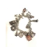 Silver charm bracelet weight 47g