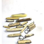 Collection of 16 vintage pocket pen knives please see images for details