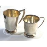 2 silver christening mugs Birmingham silver hallmarks please see images for details weight 140g