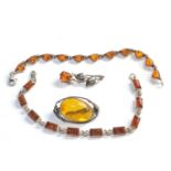 Silver and amber jewellery