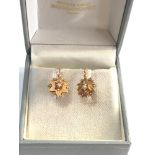 Antique continental 18ct gold pearl set earrings