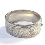 Silver cuff bangle measures approx 25mm wide Birmingham silver hallmarks