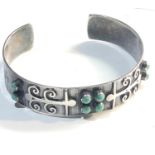 Russian silver design turquoise set bangle hallmarked 875 sil