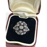 Antique rose diamond ring set in gold shank with silver top weight 4.4g
