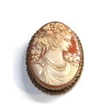 9ct gold framed cameo brooch measures approx 50mm by 40mm weight 12.3g