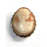 Large 9ct gold framed cameo brooch measures approx55mm by 45mm weight 14.8g