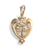 9ct Art Nouveau seed pearl pendant