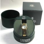 Boxed ladies Citizen Eco-Drive wristwatch 650077 Japan watch is in working order but no warranty