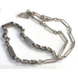 Antique silver watch chain necklace weight 56g