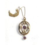 9ct gold Amethyst pendant necklace