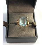 18ct gold blue stone ring weight 4.32g