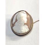 Antique high carat gold framed cameo brooch xrt tested as 20ct measures approx 35mm by 31mm